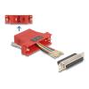 Delock Assembly Kit - Serieller Adapter - DB-25 (W) schraubbar zu RJ-45 (W) - CAT 5 / 5e / 6 - einzeln zuweisbare serielle Schnittstelle - Rot