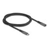 Delock - USB-Verlängerungskabel - USB-C (M) zu USB-C (W) - USB 3.1 Gen 2 - 20 V - 5 A - 1 m - USB-Stromversorgung (100 W), Power Delivery 3.0 Unterstützung, bis zu 10 Gbps Datentransferrate - Grau, Schwarz