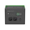 Schneider OffGrid 730 - Tragbares kraftwerk - LCD, Lithium-Ionen, 2 CEE 7 / 3 Schuko-Steckdosen, Sinuswelle, 3 USB-A, 1 USB-C, kabelloses Laden - AC 195 - 265 / DC 12 -30 V - 700 Watt - Lithium-Ionen - 738 Wh - Ausgangsanschlüsse: 2 - Schwarz, grün