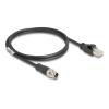 Delock - Netzwerkkabel - 8 pin M12-X (M) zu RJ-45 (M) - 1 m - 6 mm - S / FTP - CAT 5e - ohne Haken - Schwarz