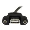 1ft Panel Mount USB A to A Cable - F / M