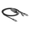 Delock - USB-Kabel - USB-C (M) zu USB-C (M) - 20 V - 5 A - 1.2 m - USB-Stromversorgung (100 W), Power Delivery 3.0 Unterstützung, nur zum Laden - Grau, Schwarz