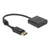 Delock - Videoadapter - DisplayPort männlich eingerastet zu HDMI weiblich - 20 cm - Schwarz - aktiv, 4K30Hz Unterstützung