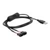 Delock - Netzkabel für Lüfter - USB (M) zu 4-poliger Lüfteranschluss (M) - 12 V - 3 A - 1 m - Ein / Aus-Schalter - Schwarz