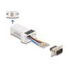 Delock Assembly Kit - Serieller Adapter - DB-9 (M) schraubbar zu RJ-12 (6-polig) (W) - einzeln zuweisbare serielle Schnittstelle - weiß
