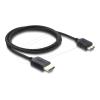 Delock - High Speed - HDMI-Kabel - HDMI männlich zu 19-poliger Mini-HDMI männlich - 1 m - dreifach abgeschirmtes Koaxialkabel - Schwarz - 8K60Hz (7680 x 4320) Unterstützung, 5K120Hz (5120 x 2880) Unterstützung, 4K240Hz (3840 x 2160) Unterstützung, eA