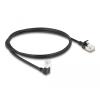 Delock - Patch-Kabel - RJ-45 (M) nach unten abgewinkelt zu RJ-45 (M) gerade - 1 m - 4.5 mm - S / FTP - CAT 6a - geschirmt, halogenfrei - Schwarz