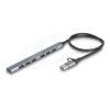 Delock - Hub - schlank, mit USB Typ-C oder USB Typ-A, 1 x USB 5 Gbps - 1 x USB + 6 x USB 2.0 - Desktop