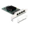 Delock - Netzwerkadapter - PCIe 2.0 x4 Low-Profile - Gigabit Ethernet x 4