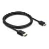 Delock - Ultra High Speed - HDMI-Kabel - HDMI männlich zu 19-poliger Mini-HDMI männlich - 2 m - dreifach abgeschirmtes Koaxialkabel - Schwarz - 8K60Hz (7680 x 4320) Unterstützung, 5K120Hz (5120 x 2880) Unterstützung, 4K240Hz (3840 x 2160) Unterstützu