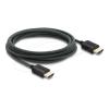 Delock - High Speed - HDMI-Kabel - HDMI männlich zu HDMI männlich - 3 m - dreifach abgeschirmtes Koaxialkabel - Schwarz - 8K60Hz (7680 x 4320) Unterstützung, 5K120Hz (5120 x 2880) Unterstützung, 4K240Hz (3840 x 2160) Unterstützung, eARC, Bandbreite v
