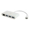 C2G USB C Hub with Ethernet - 3-Port USB Hub - Hub - 3 x SuperSpeed USB 3.0 + 1 x USB-C + 1 x 1000Base-T - Desktop