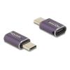 Delock - USB-Adapter - USB-C (M) zu USB-C (W) - Thunderbolt 4 - 48 V - 5 A - bis zu 40 Gbps Datenübertragungsrate, USB Power Delivery (240W), Unterstützung für Power Delivery 3.1, 8K60Hz Unterstützung - Anthrazit