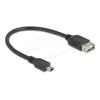 Delock - USB-Kabel - Mini-USB, Typ B (M) zu USB (W) umkehrbar - USB 2.0 - 20 cm - einfache USB - Schwarz