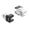 Delock - Modulare Eingabe - 45° angled, 180° cable routing, tool-free - CAT 6a - UTP - RJ-45, LSA - Schwarz, weiß
