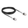 Delock RJ45 Netzwerkkabel mit doppeltem Knickschutz Cat.6A UTP Slim 5 m schwarz