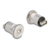 Delock USB 2.0 USB Typ-A zu USB Typ-B Einbaubuchse Aluminium