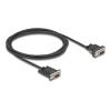 Delock - Kabel seriell - DB-9 (W) zu DB-9, Gleichstromstecker 5,5 x 2,1 mm (W) - 3 A - 2 m - Daumenschrauben, unterstützt RS-232 serielle Schnittstelle - Schwarz