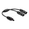 Delock - Solarkabel - DL4 (W) zu DL4 (M) - 1000 V - 30 cm - Einklipsen - Schwarz