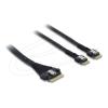 Delock - Internes SAS-Kabel - 8i Slim SAS (SFF-8654) (M) zu 4i Slim SAS (M) - 50 cm