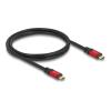 Delock - USB-Kabel - USB-C (M) zu USB-C (M) - USB 2.0 - 45 V - 5 A - 1 m - unterstützt bis zu 240W Leistungsabgabe, Unterstützung für Power Delivery 3.1, E-marker - Schwarz, Rot