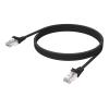 2 m CAT6-Kabel - RJ45 (m) zu RJ45 (m) - STP geschirmtes Twisted-Pair - CAT 6a - 10 Gbps - 24 AWG - mit Knickschutz - schwarz