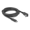 Delock - USB-Kabel - 24 pin USB-C (M) zu 24 pin USB-C (M) gewinkelt - 3 A - 2 m - USB Power Delivery (60W), unterstützt 4K 144 Hz (3840 x 2160), up to 5 Gbps data transfer rate, E-marker - Schwarz