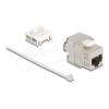 Delock Keystone Modul Slim RJ45 Buchse zu LSA Cat.6A geschirmt 180° werkzeugfrei