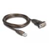 Delock Adapter USB 2.0 Typ-A zu 1 x Seriell RS-232 D-Sub 9 Pin Stecker mit Muttern 1,5 m