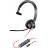 Poly Blackwire 3310-M - Blackwire 3300 series - Headset - On-Ear - kabelgebunden - aktive Rauschunterdrückung - 3,5 mm Stecker, USB-C - Schwarz - Zertifiziert für Microsoft Teams