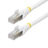 StarTech.com 5m CAT6a Ethernet Cable - White - Low Smoke Zero Halogen (LSZH) - 10GbE 500MHz 100W PoE++ Snagless RJ-45 w / Strain Reliefs S / FTP Network Patch Cord - Patch-Kabel - RJ-45 (M) zu RJ-45 (M) - 5 m - S / FTP - CAT 6a - IEEE 802.3bt - ohne Haken