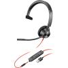 Poly Blackwire 3315 - Blackwire 3300 series - Headset - On-Ear - kabelgebunden - 3,5 mm Stecker, USB-A - Schwarz