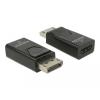 Delock - Videoadapter - DisplayPort männlich zu HDMI weiblich - Schwarz - passiver Konverter, unterstützt 4K 30 Hz (3840 x 2160), Unterstützung für 3D-Video