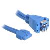 Delock USB 3.0 Pin Header - USB-Kabel intern auf extern - 19-poliger USB 3.0 Kopf (W) zu USB Typ A (W) - 45 cm - Blau