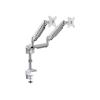 Eaton Tripp Lite Series Dual-Display Flex-Arm Mount for 17" to 32" Monitors - Clamp or Grommet, USB, Audio Ports - Befestigungskit (Spannbefestigung für Tisch) - Voll beweglich - für 2 LCD-Displays - Stahl - Silber - Bildschirmgröße: 43.2-81.3 cm (17