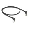 Delock - Netzwerkkabel - RJ-45 (M) nach oben angewinkelt zu RJ-45 (M) nach oben angewinkelt - 50 cm - 4.5 mm - S / FTP - CAT 6a - geschirmt, halogenfrei - Schwarz