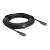 Delock - USB-Kabel - USB-C (M) zu USB-C (M) - USB 3.2 Gen 2 / DisplayPort 1.4 - 20 V - 3 A - 10 m - Active Optical Cable (AOC), USB Power Delivery (60W), 4K144Hz (3840 x 2160) Unterstützung - Schwarz