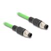 Delock - Netzwerkkabel - 8-polig M12 (M) zu 8-polig M12 (M) - 1 m - 0.68 cm - SF / UTP - grün