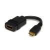 StarTech.com 13cm High-Speed HDMI-Kabel - HDMI auf HDMI Mini - Buchse / Stecker - HDMI / Mini HDMI Adapterkabel - HDMI-Adapter - HDMI weiblich zu 19 pin mini HDMI Type C männlich - 1.3 cm - abgeschirmt - Schwarz - für P / N: HDMM30CM