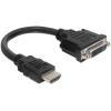 Delock - Adapterkabel - HDMI männlich zu DVI-I weiblich - 20 cm - Schwarz - unterstützt 1920 x 1080 bei 60 Hz
