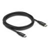 Delock - USB-Kabel - USB-C (M) zu USB-C (M) - USB 3.2 / Thunderbolt 3 - 3 m - USB Power Delivery (60W), Unterstützung für 4K60Hz (3840 x 2160), 4K144Hz (3840 x 2160) Unterstützung, Datenübertragungsrate von bis zu 20 Gbps, HDR10-Unterstützung - Schwa