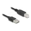 Delock - USB-Kabel - USB (M) umkehrbar zu USB Typ B (M) - USB 2.0 - 80 cm - gewickelt, einfache USB - Schwarz