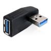 Delock - USB-Adapter - USB Typ A (M) zu USB Typ A (W) - USB 3.0 - 90° Stecker - Schwarz