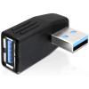 Adapter USB 3.0 Stecker-Buchse gewinkelt 270° horizontal