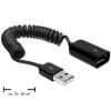 Delock - USB-Verlängerungskabel - USB (M) zu USB (W) - 60 cm - gewickelt - Schwarz