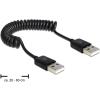 Delock - USB-Kabel - USB (M) zu USB (M) - USB 2.0 - 60 cm - gewickelt - Schwarz