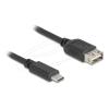 Delock - USB-Kabel - USB-C (M) zu USB (W) umkehrbar - USB 2.0 - 3 A - 1 m - einfache USB - Schwarz
