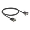 Delock - Kabel seriell - DB-9, Gleichstromstecker 5,5 x 2,1 mm (W) zu DB-9 (W) - 3 A - 1 m - Daumenschrauben, unterstützt RS-232 serielle Schnittstelle - Schwarz