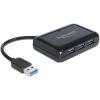 Delock USB 3.0 Hub 3 Port + 1 Port Gigabit LAN 10 / 100 / 1000 Mb / s - Netzwerkadapter - USB 3.0 - 1GbE - 1000Base-T + 3 x USB 3.0