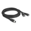 Delock - Kabel USB / seriell - 8-polig M12-A (W) zu USB (W) - 30 V - 1.5 A - 3 m - A-geeignet - Schwarz